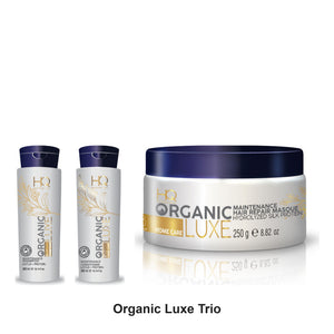 HQ Professional - Organic Luxe Shampoo, Conditioner & Repair Mask Trio Bundle – bundle contents: Organic Luxe Maintenance Shampoo 300ml, Organic Luxe Maintenance Conditioner 300ml, Organic Luxe Repair Mask 250ml