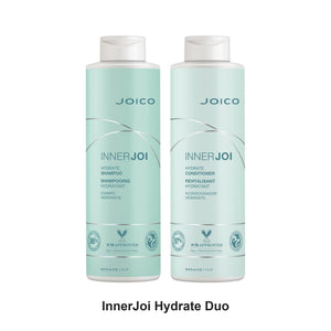 Joico - InnerJoi Hydrate Shampoo & Conditioner Duo 1000ml Bundle – bundle contents: InnerJoi Hydrate Shampoo 1000ml, InnerJoi Hydrate Conditioner 1000ml