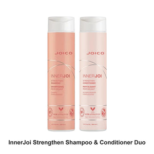 Joico - InnerJoi Strengthen Shampoo & Conditioner Duo Bundle – bundle contents: Inner Joi Strengthen Shampoo 300ml, InnerJoi Strength Conditioner 300ml