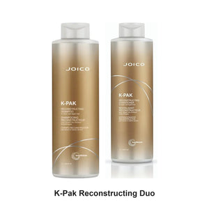 Joico - K-Pak Reconstructing Shampoo & Conditioner Duo 1000ml Bundle – bundle contents: K-Pak Reconstructing Shampoo 1000ml, K-Pak Reconstructing Conditioner 1000ml