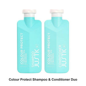 JustK - Colour Protect Shampoo & Conditioner Duo Bundle – bundle contents: Colour Protect Argan Oil & Quinoa Shampoo 300ml, Colour Protect Argan Oil & Quinoa Conditioner 300ml