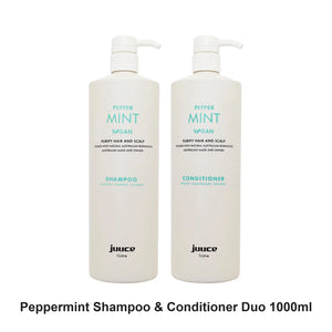 Juuce - Peppermint Shampoo & Conditioner Duo 1000ml Bundle – bundle contents: Peppermint Shampoo 1000ml, Peppermint Conditioner 1000ml
