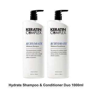 Keratin Complex - Hydrate Shampoo & Conditioner Duo 1000ml Bundle – bundle contents: Hydrate Shampoo 1000ml, Hydrate Conditioner 1000ml
