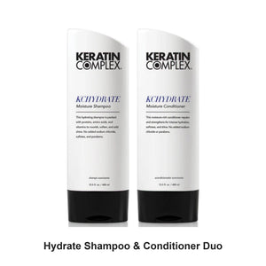 Keratin Complex - Hydrate Shampoo & Conditioner Duo Bundle – bundle contents: Hydrate Shampoo 400ml, Hydrate Conditioner 400ml
