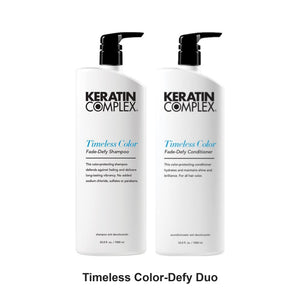 Keratin Complex - Timeless Color-Defy Shampoo & Conditioner Duo 1000ml Bundle – bundle contents: Timeless Color-Defy Shampoo 1000ml, Timeless Color-Defy Conditioner 1000ml