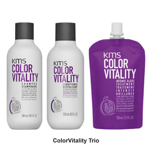 KMS - ColorVitality Shampoo, Conditioner & Gloss Treatment Trio Bundle – bundle contents: ColorVitality Shampoo 300ml, ColorVitality Conditioner 250ml, ColorVitality Intense Gloss Treatment 100ml