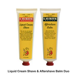 Layrite - Liquid Cream Shave & Aftershave Balm Duo Bundle – bundle contents: Liquid Cream Shave Tube 118ml, Aftershave Balm Tube 118ml