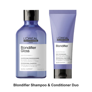 L'Oreal Professionnel - Blondifier Shampoo & Conditioner Duo Bundle – bundle contents: Blondifier Gloss Shampoo 300ml, Blondifier Conditioner 200ml