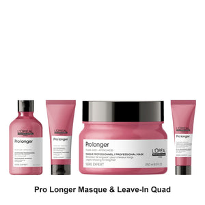 L'Oreal Professionnel - Pro Longer Shampoo, Conditioner, Masque & Leave-In Quad Bundle – bundle contents: Pro Longer Shampoo 300ml, Pro Longer Conditioner 200ml, Pro Longer Masque 250ml, Pro Longer 10-in-1 Leave-In Treatment 150ml