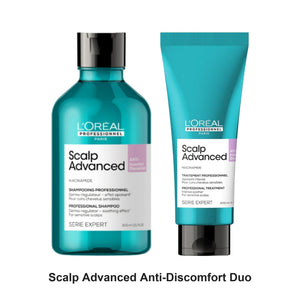 L'Oreal Professionnel - Scalp Advanced Anti-Discomfort Shampoo & Soother Treatment Duo Bundle – bundle contents: Scalp Advanced Anti-Discomfort Shampoo 300ml, Scalp Advanced Anti-Discomfort Intense Soother Treatment 200ml