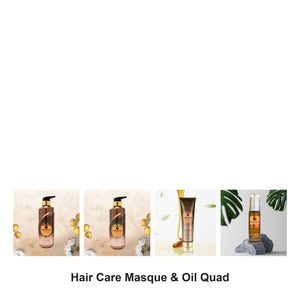 Marula Oil - Shampoo, Conditioner, Masque & Oil Quad Bundle – bundle contents: Shampoo 500ml, Conditioner 500ml, Masque 300ml, Oil 60ml