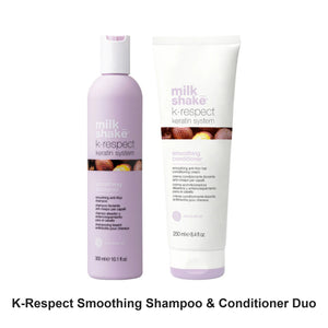 Milk Shake - K-Respect Smoothing Shampoo & Conditioner Duo Bundle – bundle contents: K-Respect Smoothing Shampoo 300ml, K-Respect Smoothing Conditioner 250ml