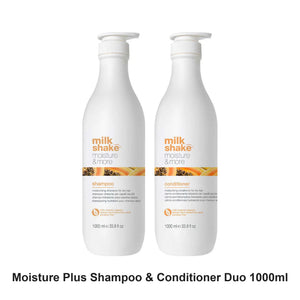 Milk Shake - Moisture Plus Shampoo & Conditioner Duo 1000ml Bundle – bundle contents: Moisture + Shampoo 1000ml, Moisture + Conditioner 1000ml
