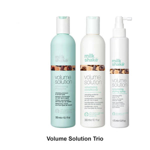 Milk Shake - Volume Solution Shampoo, Conditioner & Styling Spray Trio Bundle – bundle contents: Volume Solution Shampoo 300ml, Volume Solution Conditioner 300ml, Volume Solution Styling Spray 175ml