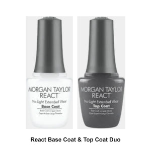 Morgan Taylor - React Base Coat & Top Coat Duo Bundle – bundle contents: React Base Coat 15ml, React Top Coat 15ml