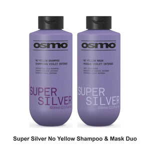Osmo - Super Silver No Yellow Shampoo & Mask Duo Bundle – bundle contents: Super Silver No Yellow Shampoo 400ml, Super Silver No Yellow Mask 400ml
