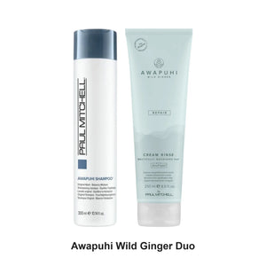 Paul Mitchell - Awapuhi Wild Ginger Shampoo & Keratin Cream Rinse Duo Bundle – bundle contents: Awapuhi Shampoo 300ml, Awapuhi Wild Ginger Keratin Cream Rinse 250ml
