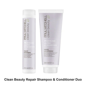 Paul Mitchell - Clean Beauty Repair Shampoo & Conditioner Duo Bundle – bundle contents: Clean Beauty Repair Shampoo 250ml, Clean Beauty Repair Conditioner 250ml