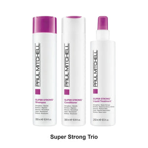 Paul Mitchell - Super Strong Shampoo, Conditioner & Liquid Treatment Trio Bundle – bundle contents: Super Strong Shampoo 300ml, Super Strong Conditioner 300ml, Super Strong Liquid Treatment 250ml