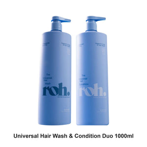 ROH - Universal Hair Wash & Condition Duo 1000ml Bundle – bundle contents: Universal Hair Wash 1000ml, Universal Hair Condition 1000ml