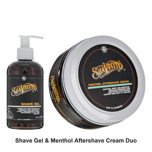 Suavecito - Shave Gel & Menthol Aftershave Cream Duo Bundle – bundle contents: Shave Gel 237ml, Menthol Aftershave Cream 237ml