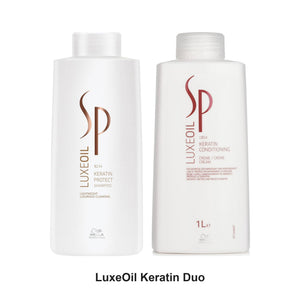 System Professional - LuxeOil Keratin Protect Shampoo & Conditioning Cream Duo 1000ml Bundle – bundle contents: LuxeOil Keratin Protect Shampoo 1000ml, LuxeOil Keratin Conditioning Cream 1000ml