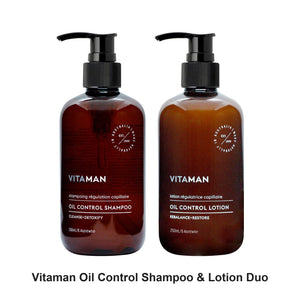 Vitaman - Oil Control Shampoo & Lotion Duo Bundle – bundle contents: Oil Control Shampoo 250ml, Oil Control Lotion 250ml
