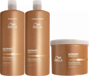 Wella Professionals - Ultimate Smooth Shampoo, Conditioner & Mask Trio Big Bundle