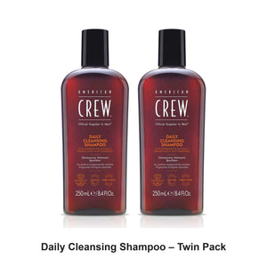 American Crew - Daily Cleansing Shampoo – Twin Pack (2 x 250ml) – bundle contents: 2 x American Crew - Daily Cleansing Shampoo 250ml