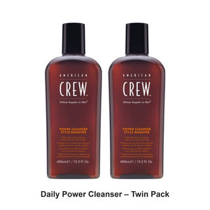 American Crew - Daily Power Cleanser – Twin Pack (2 x 250ml) – bundle contents: 2 x American Crew - Daily Power Cleanser 250ml
