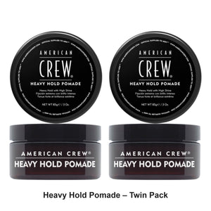 American Crew - Heavy Hold Pomade – Twin Pack (2 x 85g) – bundle contents: 2 x American Crew - Heavy Hold Pomade 85g