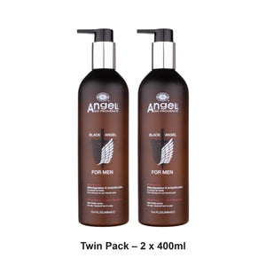 Angel En Provence - Black Angel For Men Oil Control & Dandruff Shampoo – Twin Pack (2 x 400ml) – bundle contents: 2 x Angel En Provence - Black Angel For Men Oil Control & Dandruff Shampoo 400ml