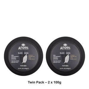 Angel En Provence - Black Angel For Men Texture Paste Medium Hold – Twin Pack (2 x 100g) – bundle contents: 2 x Angel En Provence - Black Angel For Men Texture Paste Medium Hold 100g