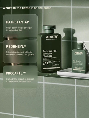 Arata - Hair Growth Intensive Serum 30ml Pack of 2 + Anti-Hair Fall Shampoo 200ml – key ingredients