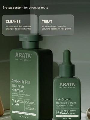Arata - Hair Growth Intensive Serum 30ml Pack of 2 + Anti-Hair Fall Shampoo 200ml – how to use