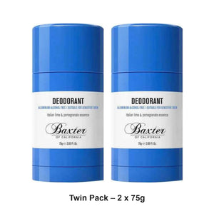 Baxter Of California - Deodorant - Italian Lime and Pomegranate – Twin Pack (2 x 75g) – bundle contents: 2 x Baxter Of California - Deodorant - Italian Lime and Pomegranate 75g