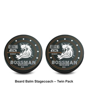 Bossman - Beard Balm Stagecoach – Twin Pack (2 x 2oz) – bundle contents: 2 x Bossman - Beard Balm Stagecoach 2oz