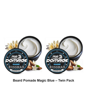 Bossman - Beard Pomade Magic Blue – Twin Pack (2 x 4oz) – bundle contents: 2 x Bossman - Beard Pomade Magic Blue 4oz