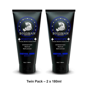 Bossman - Fortify Intense Beard Conditioner Royal Oud – Twin Pack (2 x 180ml) – bundle contents: 2 x Bossman - Fortify Intense Beard Conditioner Royal Oud 180ml