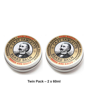 Captain Fawcett - Ricki Hall Booze and Baccy Beard Balm (3334) – Twin Pack (2 x 60ml) – bundle contents: 2 x Captain Fawcett - Ricki Hall Booze and Baccy Beard Balm (3334) 60ml