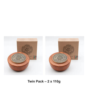 Captain Fawcett - Scapicchio Shaving Soap in Wooden Bowl – Twin Pack (2 x 110g) – bundle contents: 2 x Captain Fawcett - Scapicchio Shaving Soap in Wooden Bowl 110g