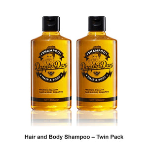 Dapper Dan - Hair and Body Shampoo – Twin Pack (2 x 300ml) – bundle contents: 2 x Dapper Dan - Hair and Body Shampoo 300ml