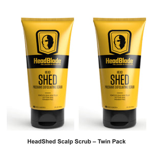 HeadBlade - HeadShed Scalp Scrub – Twin Pack (2 x 148ml) – bundle contents: 2 x HeadBlade - HeadShed Scalp Scrub 148ml