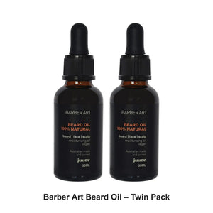 Juuce - Barber Art Beard Oil – Twin Pack (2 x 30ml) – bundle contents: 2 x Juuce - Barber Art Beard Oil 30ml