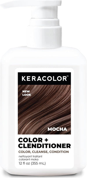 Keracolor - Mocha Color + Clenditioner & Tinted Gloss Duo Bundle – Keracolor Color + Clenditioner Mocha 355ml