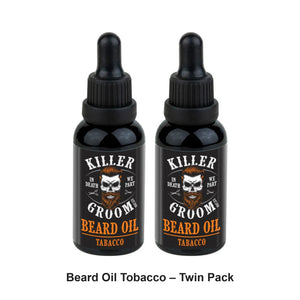 Killer Groom - Beard Oil Tobacco – Twin Pack (2 x 30g) – bundle contents: 2 x Killer Groom - Beard Oil Tobacco 30g
