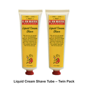 Layrite - Liquid Cream Shave Tube – Twin Pack (2 x 118ml) – bundle contents: 2 x Layrite - Liquid Cream Shave Tube 118ml