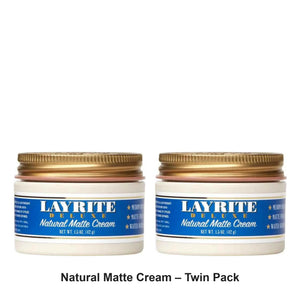 Layrite - Natural Matte Cream – Twin Pack (2 x 42g) – bundle contents: 2 x Layrite - Natural Matte Cream 42g