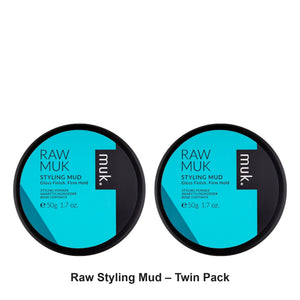 Muk Hair - Raw Styling Mud – Twin Pack (2 x 95g) – bundle contents: 2 x Muk Hair - Raw Styling Mud 95g