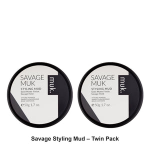 Muk Hair - Savage Styling Mud – Twin Pack (2 x 95g) – bundle contents: 2 x Muk Hair - Savage Styling Mud 95g